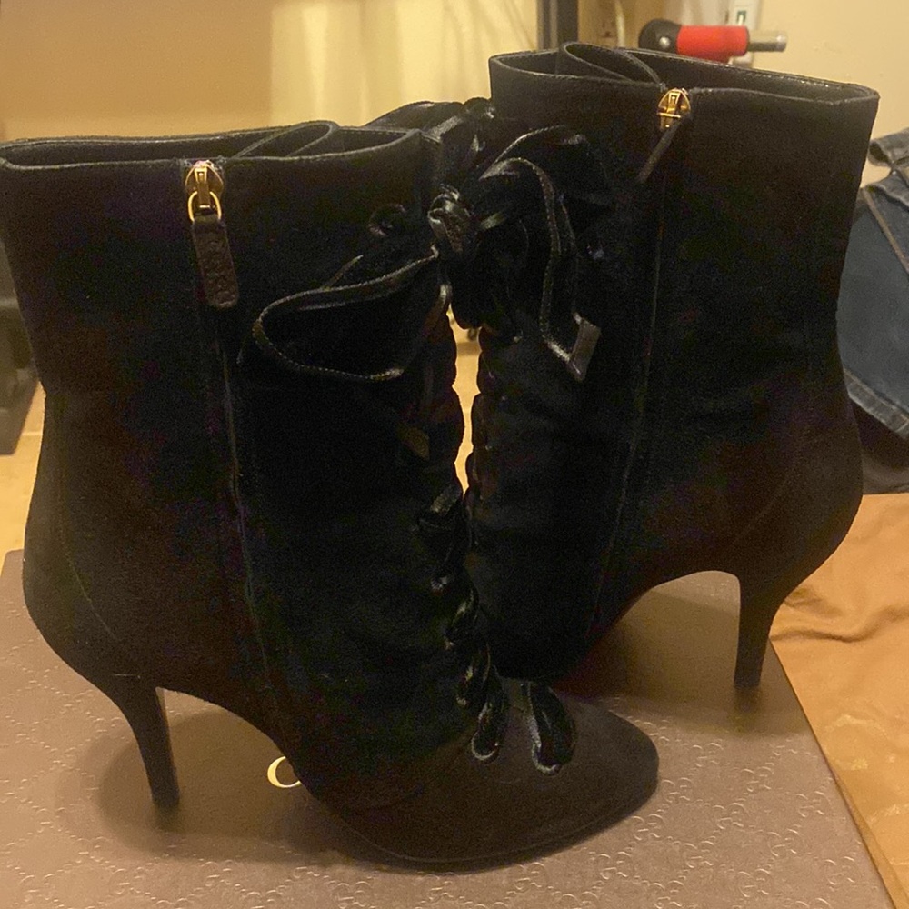 GUCCI BOOTS BLACK SUEDE 9 1/2 - Picture 3 of 6